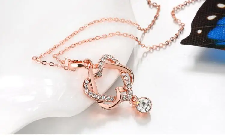 

YPD28 925 Silver Fashion Pendant Necklace Crystal Jewelry Zircon Necklace