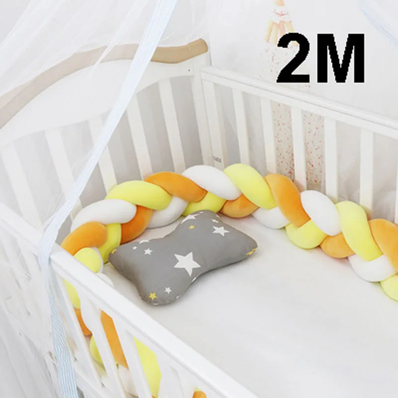 2M Multicolor 3 2 м цветной бампер для детской кровати чистый тканый плюшевый узел бампер для детской кроватки бортики защита для кроватки Декор детской комнаты - Цвет: 2M Multicolor 3
