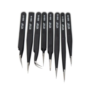 8 шт., точный Антистатический пинцет из нержавеющей стали