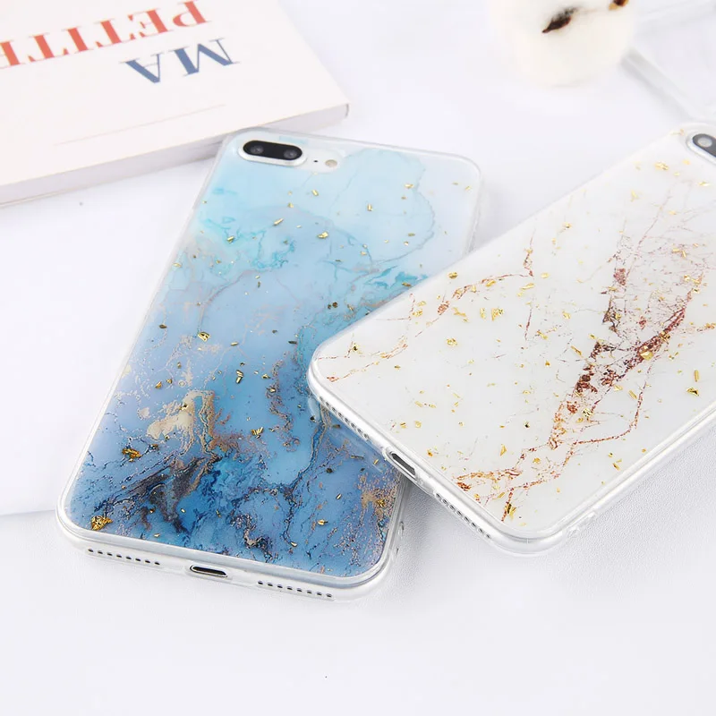 Lovebay Золотая фольга Bling marble для iPhone 11 Pro Max X XS Max XR чехол для телефона мягкий ТПУ чехол для iPhone 7 8 6 6s Plus блестящий чехол