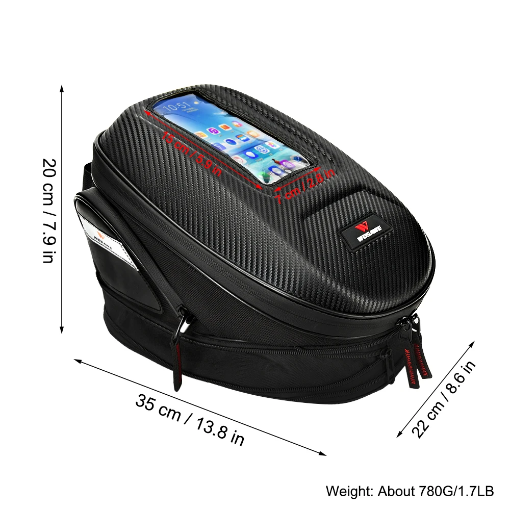 

WOSAWE Motorcycle Magnetic Tank Bag Mobile Phone GPS Navigation Bag Moto Motobike Motocross Multifunctional Bag Travel Bag