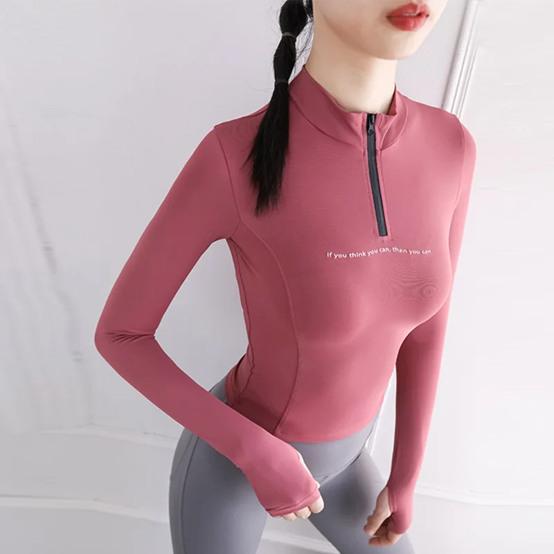 Женские спортивные пальто на молнии с длинным рукавом для фитнеса тренажерного