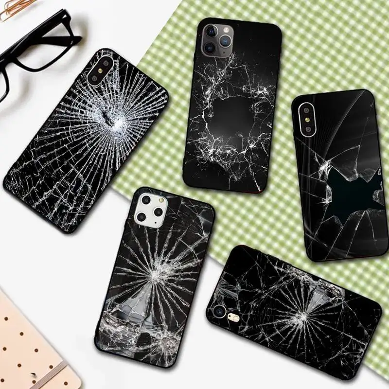 Чехол со сломанным стеклом для телефона IPhone 12 Pro X XS Max XR 7 8 Plus Mini 11 SE 2020 | Мобильные