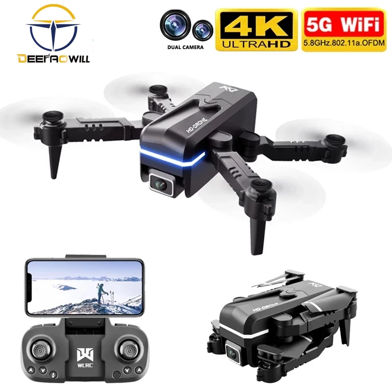 

Новинка KK1mini Дрон 4K HD Двойная камера Wi-Fi Fpv давление воздуха высота поддерживающий складной Квадрокоптер Радиоуправляемый Дрон игрушка PK F11 ...