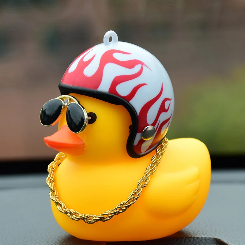 

Duck in the Car goods Ornament Car Accessories Interior Decoration Broken Wind Small Yellow Duck With Helmet For Auto Accessory