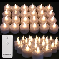new 24pcs flickering led tealights remote control battery powered flameless candles for home party birthday christmas decoration