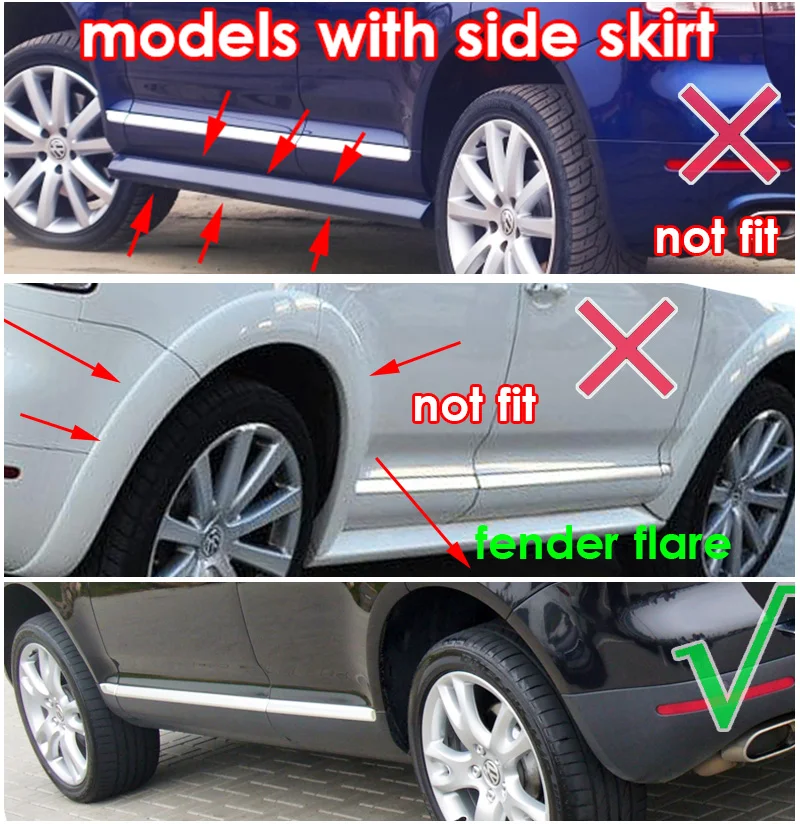 Брызговики для VW Touareg 1 Mk1 2004 2005 2006 2007 2008 2009 2010 4 шт./компл.