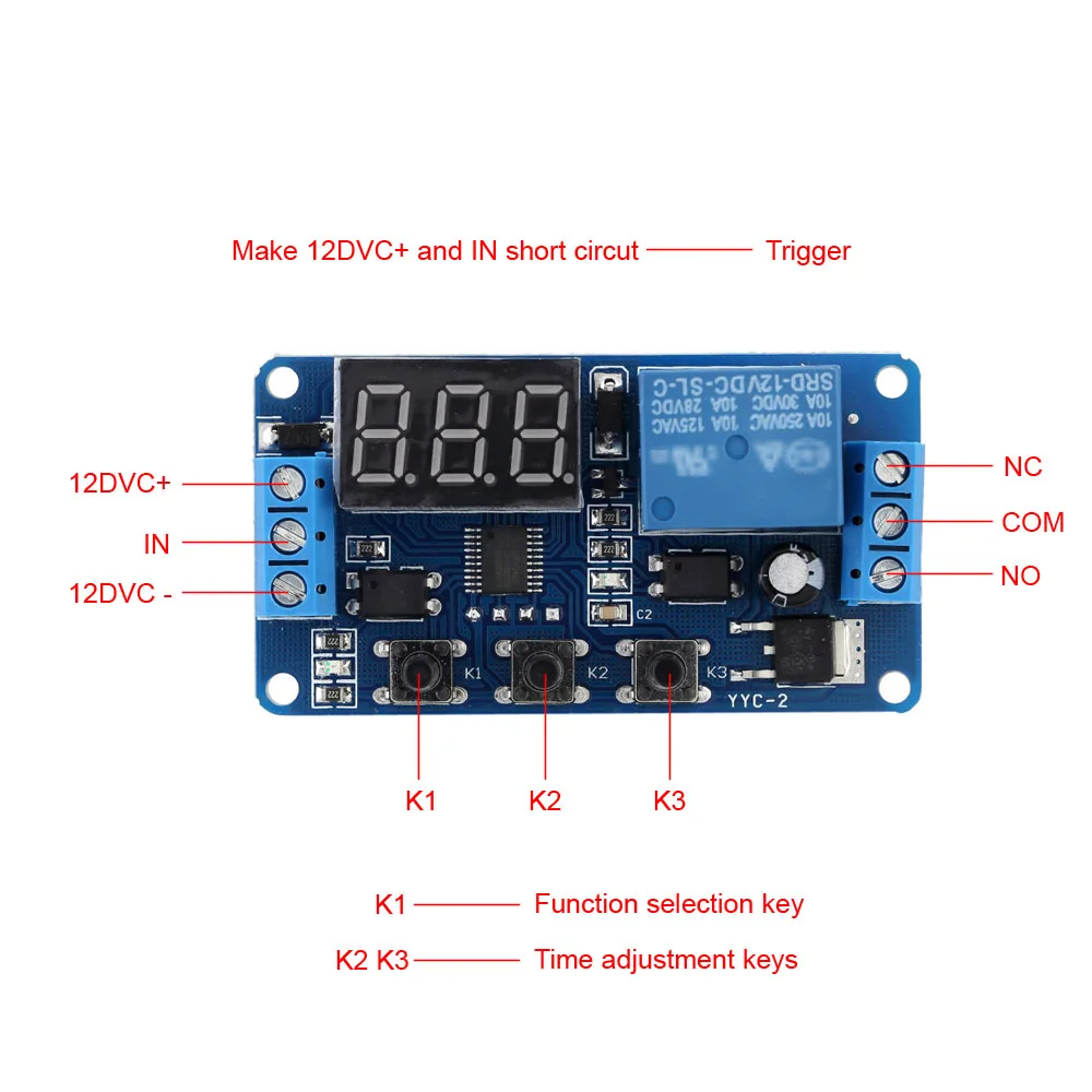 12V LED Delay Timer Module Automation New upgrades Control Switch Relay with Case | Электронные компоненты и