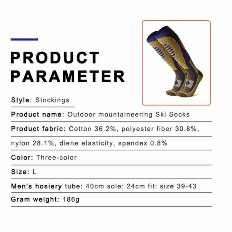 

Winter Warm Sports Socks Thermal Ski Socks Snowboard Thicker Cycling Hiking For Outdoor Soft Unisex Socks Climbing Camping Y2T4
