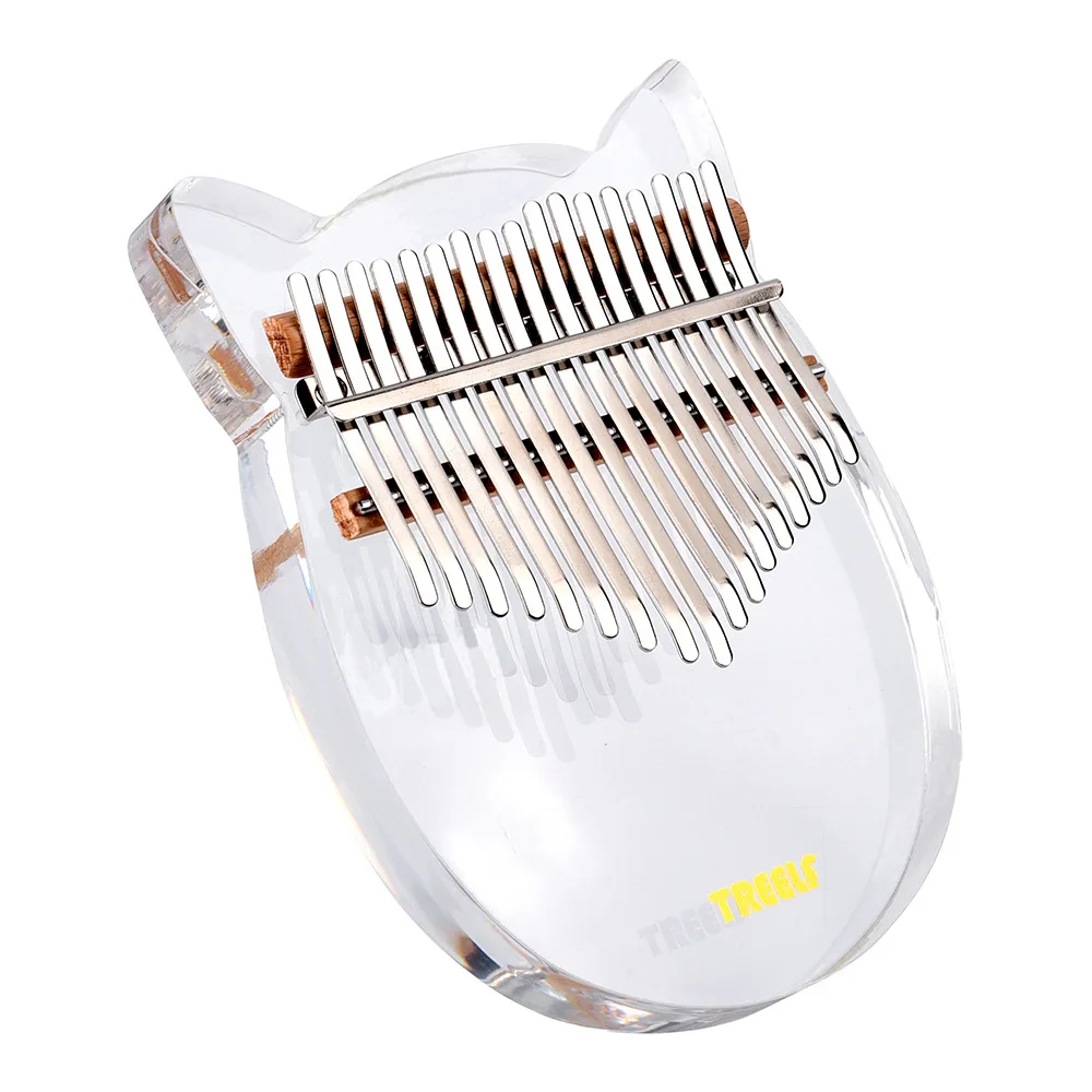 

17 key Kalimbas Acrylic Thumb Piano Finger Thumb Jean Cat Form Mbira Transparent Musical Keyboard Instrument For Beginner