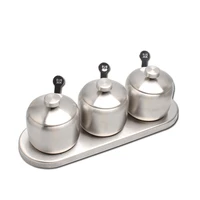 stainless steel seasoning pot set multifunctional condiment bottles seasoning box for kitchen utensils