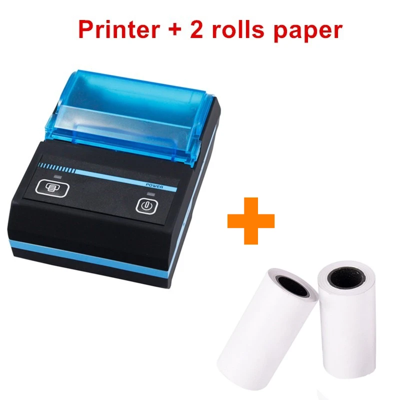 Printer 2 papers Мини Портативный Android Bluetooth Pos принтер термоприемный принтер для телефона iOS Windows печать билетов - Цвет: Printer 2 papers