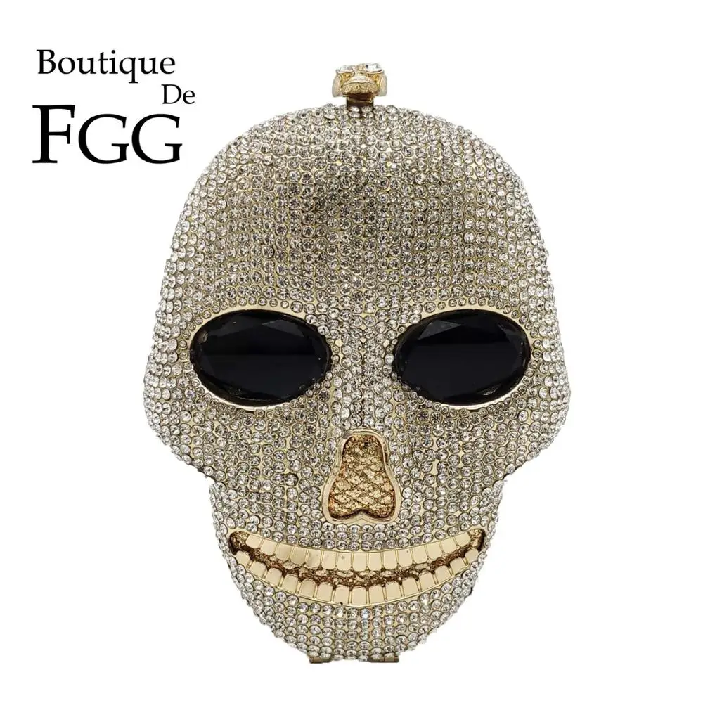 Boutique De FGG Модные женские вечерние сумочки и кошельки с 3d изображением черепа для