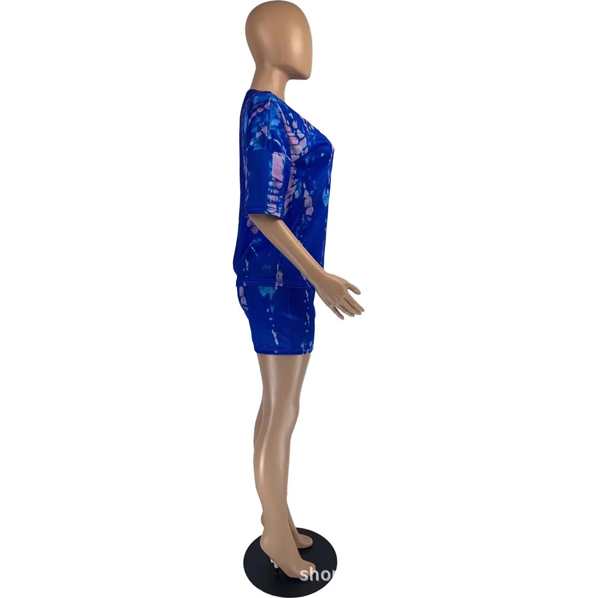 

Women's Tracksuits Sexy Print Cotton Blends Short Sleeved Shorts Two Piece Sets outfits