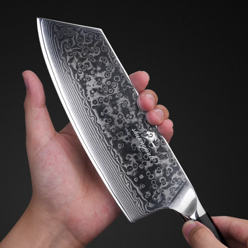 Shuangmali 8 Inch Chinese Chef Knife VG10 Damascus Steel Slicing Knives Sharp Cutting Tools Vegetable Cleaver | Дом и сад