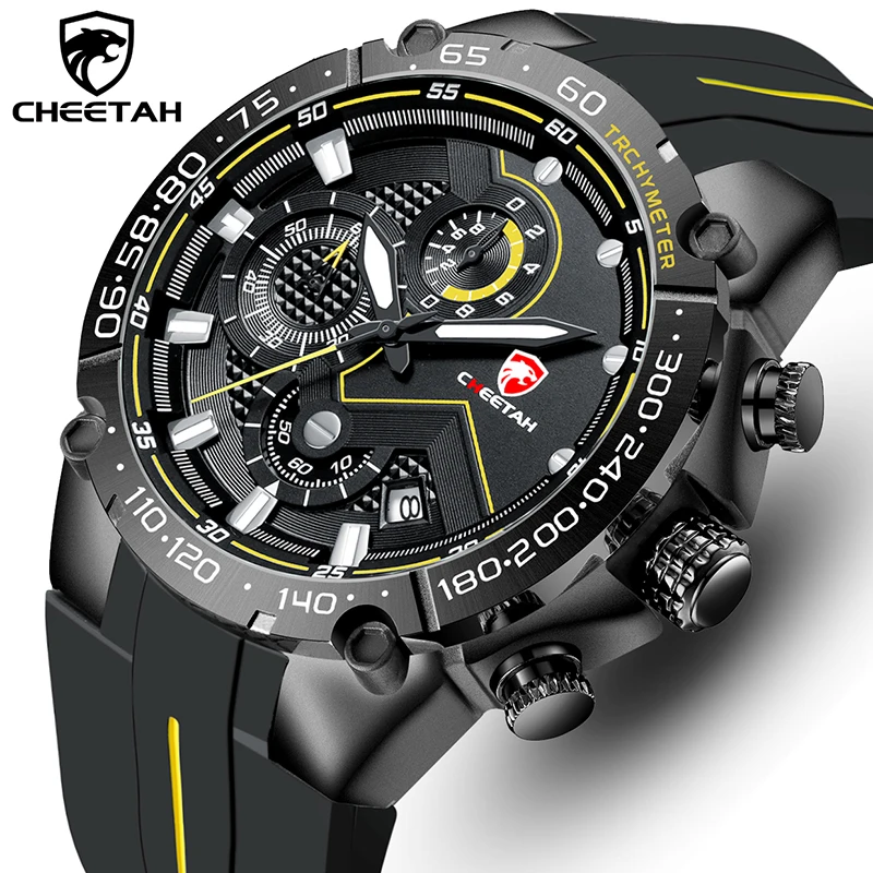 

2020 New CHEETAH Men Watch Top Brand Luxury Fashion Chronograph Sports Waterproof Quartz Wristwatch Male Clock Relogio Masculino