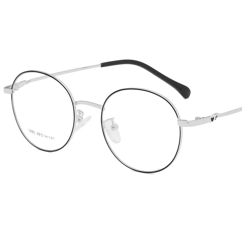New round lovely scholar fan Pingguang mirror art RETRO small frame glasses |