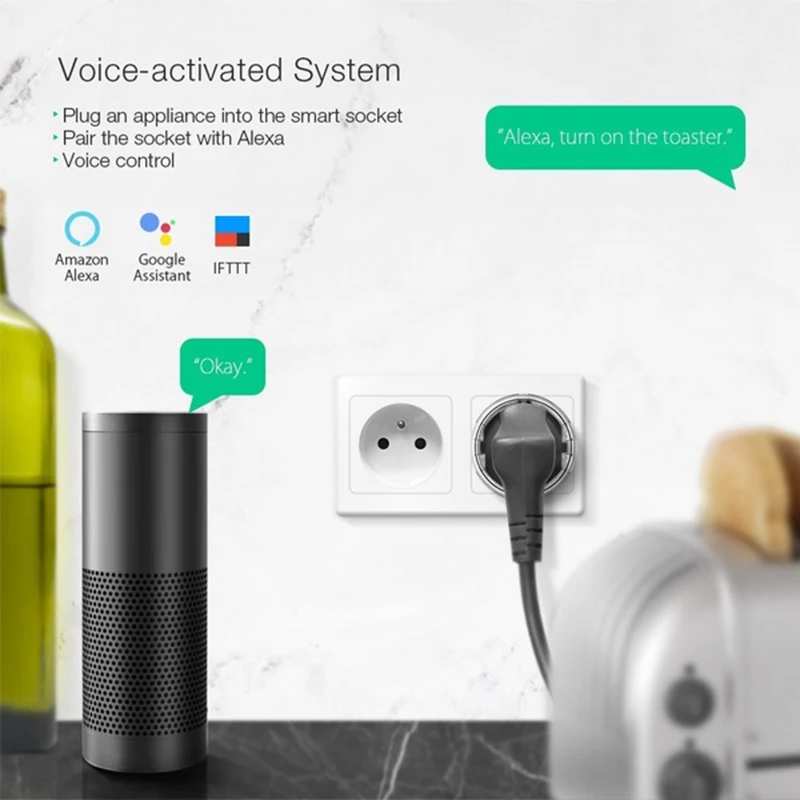 Умная розетка для дома вилка европейского стандарта Wi Fi таймер на выходе