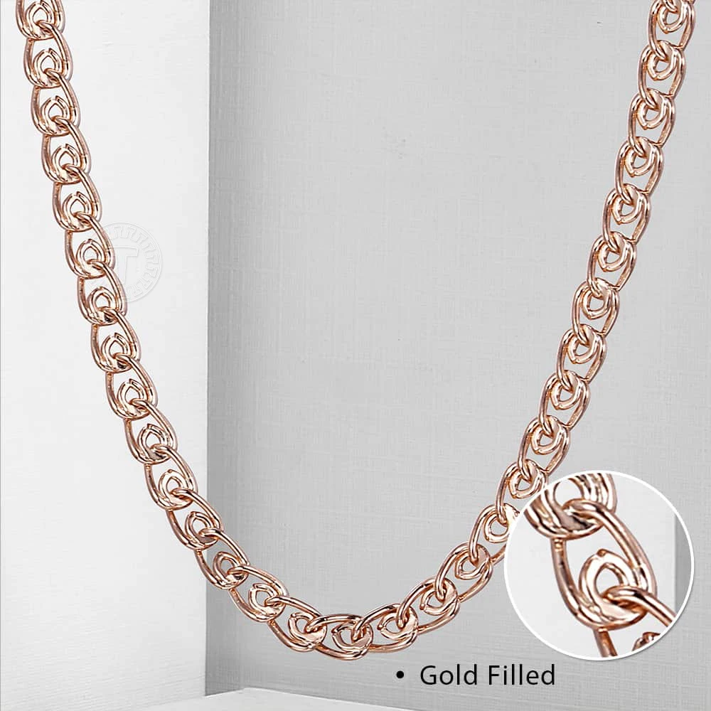 

3mm Men Womens Snake Link Necklace 50cm 585 Rose Gold Color Link Chains Fashion Jewelry Gifts Wholesale LGN462A