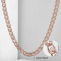 3mm men womens snake link necklace 50cm 585 rose gold color link chains fashion jewelry gifts wholesale lgn462a