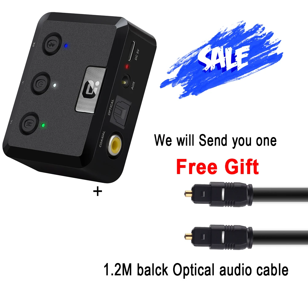 MR235 TAC612 MR235B оптический коаксиальный Bluetooth 5,0 приемник aptX ll 3,5 мм разъем Aux беспроводной аудио адаптер aptX низкая задержка - Цвет: MR235 TAC612