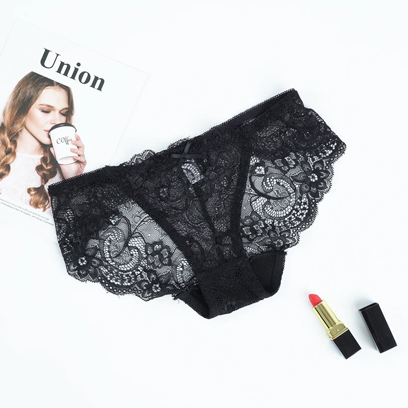 

Plus Size S/XL Fashion High Quality Women's Panties Transparent Underwear Women Lace Soft Briefs Sexy Lingerie Intimates