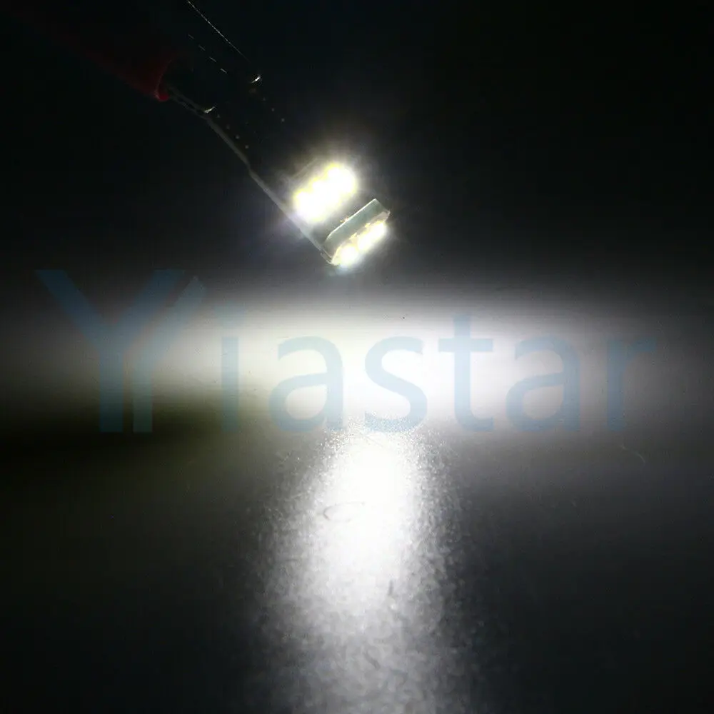 Лампы Yiastar 50/200x T10 W5W светодиод Шина CAN свет без ошибок 4014 9smd белые 12 В автомобильные