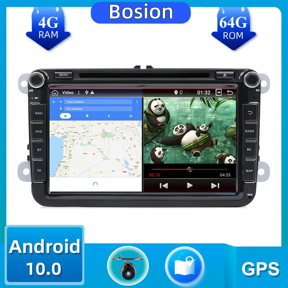 2DIN PX6 Android 10 0 Автомобильный мультимедийный DVD плеер для Volkswagen Skoda passat b6 golf 4 5 6 polo tiguan