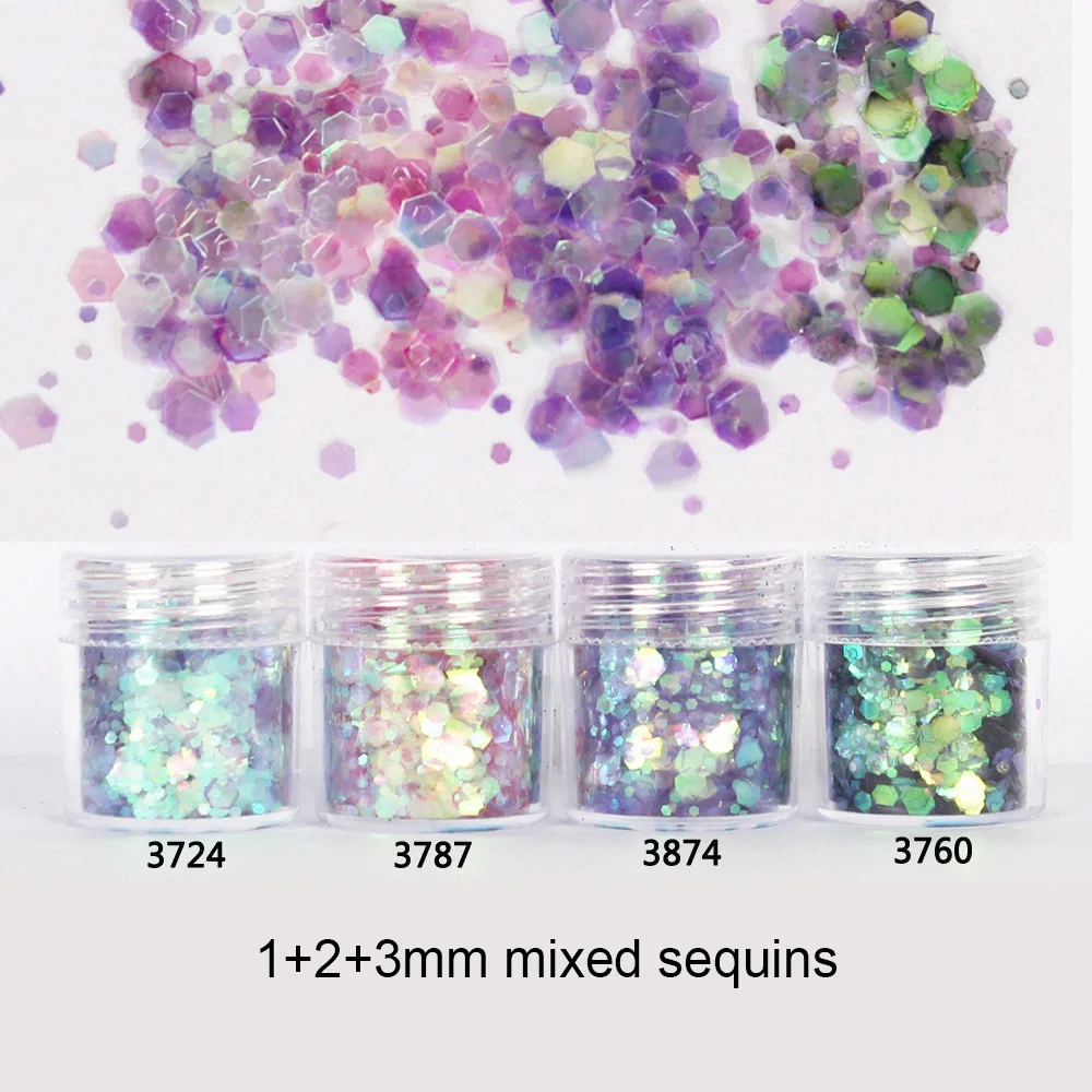 

Mermaid Scale chameleon Aurora Hexagon Glitter Bling Bling Filling for Resin Craft Festive Jewelry Tools Uv Resin Pigment (4pcs)