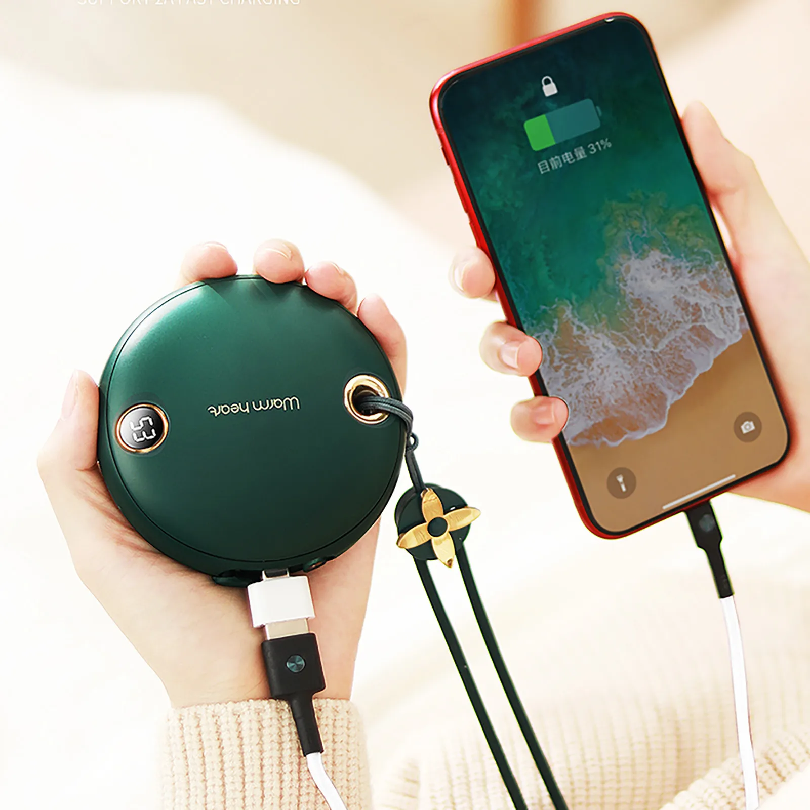 Портативный USB Перезаряжаемые Электрический подогреватель для рук Цифровой