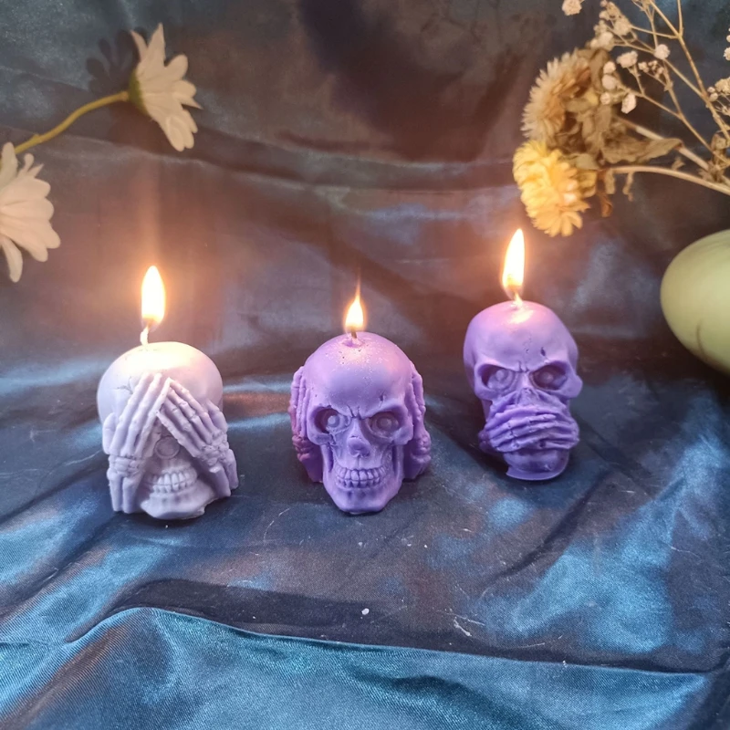 

Halloween Three No Skull Silicone Mold Resin Epoxy Craft Polymer Clay Craft DIY Ornament Jewelry Candles Making Tool