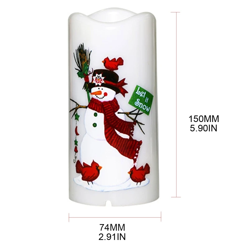 

Christmas Decoration Ornaments Creative LED Candle Projection Lamp Snowflake Snowman Pattern Night Light Home Decor Props