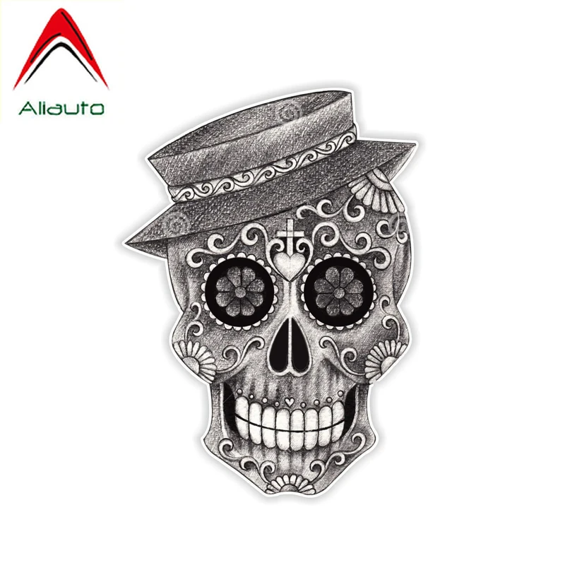 Забавная Автомобильная наклейка Aliauto с изображением сахарного черепа дня
