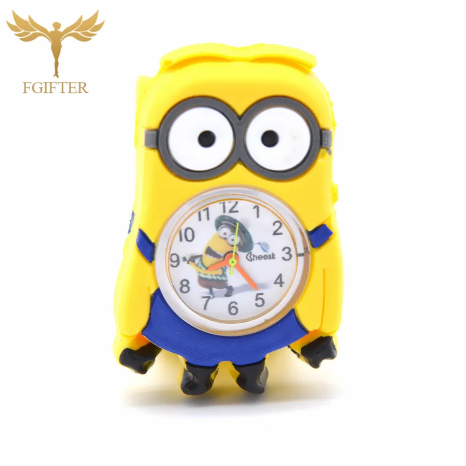 Minions watch Популярные детские наручные часы для мальчиков и девочек с мультяшным автомобилем, часы с силиконовым ремешком, часы для студентов, милые крутые детские часы в подарок для мужчин и детей - Цвет: Minions watch