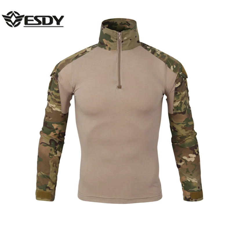 

Рубашка мужская камуфляжная с длинным рукавом, в стиле милитари