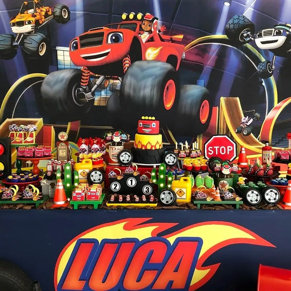 

Kid Boys Birthday Party Decor Blaze And Machines Theme Disposable Tableware Set Paper Plate Cups Straws Baby Shower Party Suppli