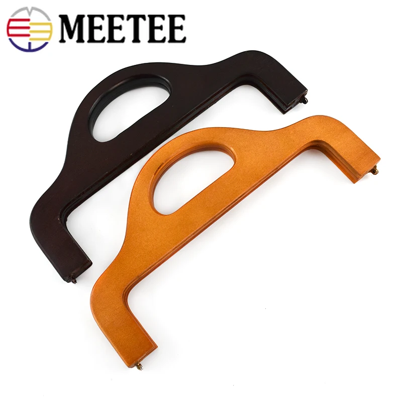 

Meetee 1pc 15.5*30cm Bag Wood Frame Handle Antique Kiss Clasp Purse Frames DIY Bag Decoration Handle Buckles Accessories ZK755