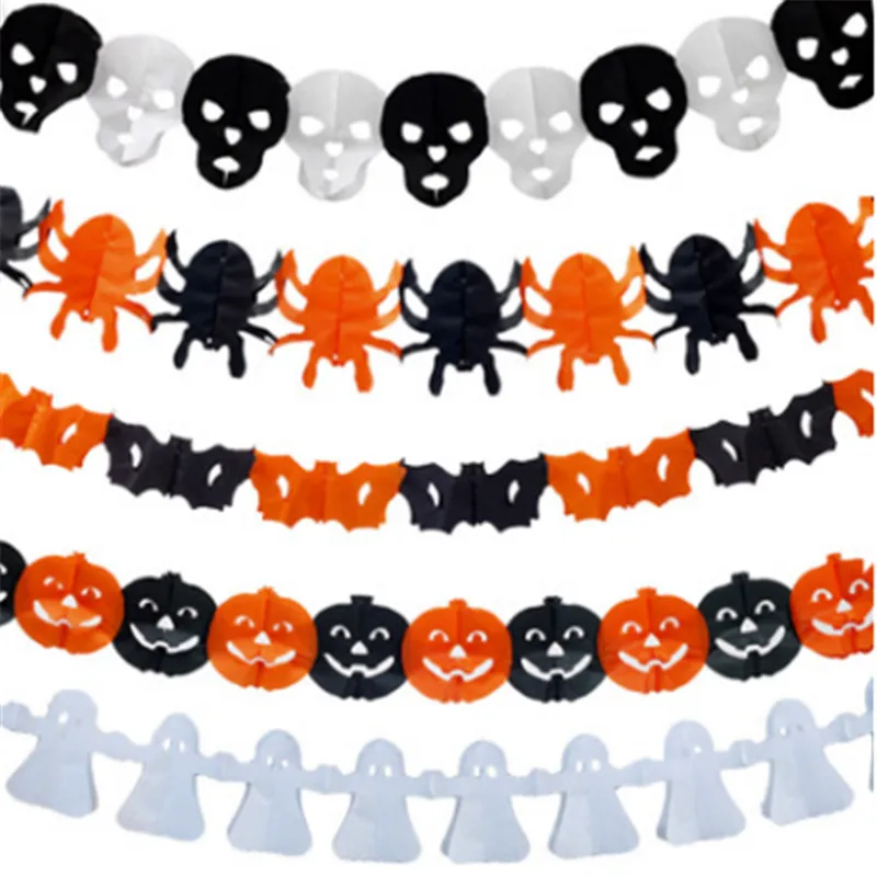 Хэллоуин украшение паук Тыква страшная ведьма гирлянда бумажный дом с