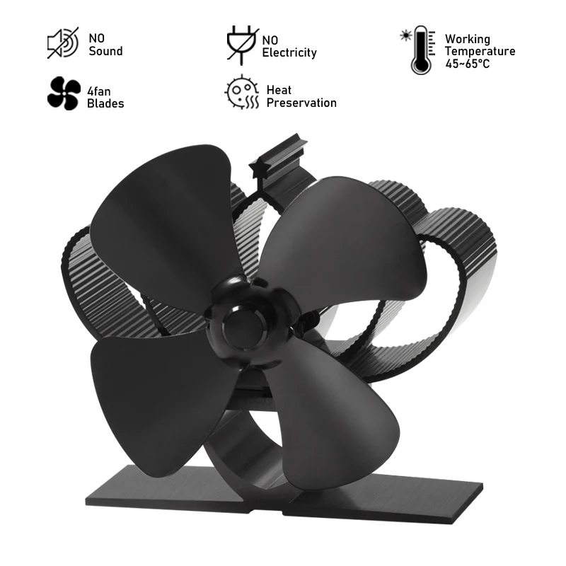 

Вентилятор мини-камин с 4 лопастями, вентилятор для печи, работающий от тепловой энергии, экологически чистый бесшумный вентилятор для дома,...