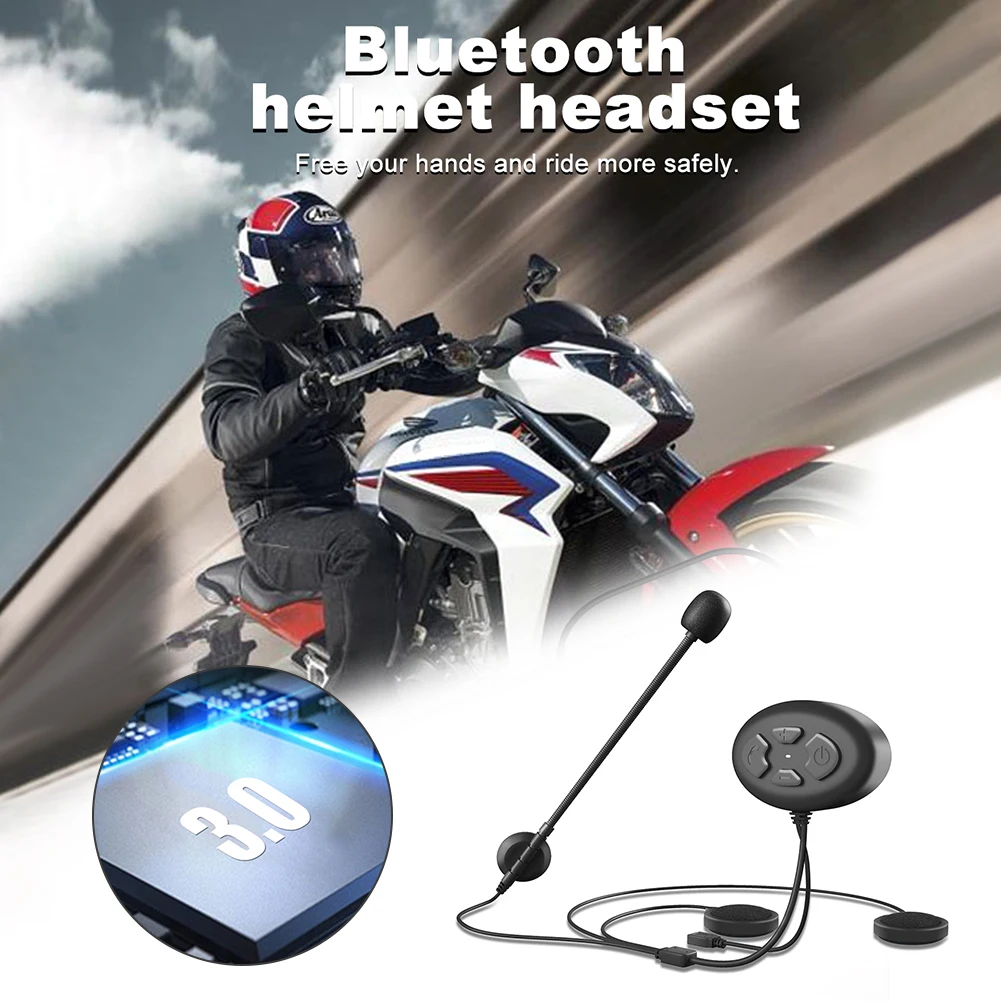 Перезаряжаемый Bluetooth-совместимый мотоциклетный шлем гарнитура портативные