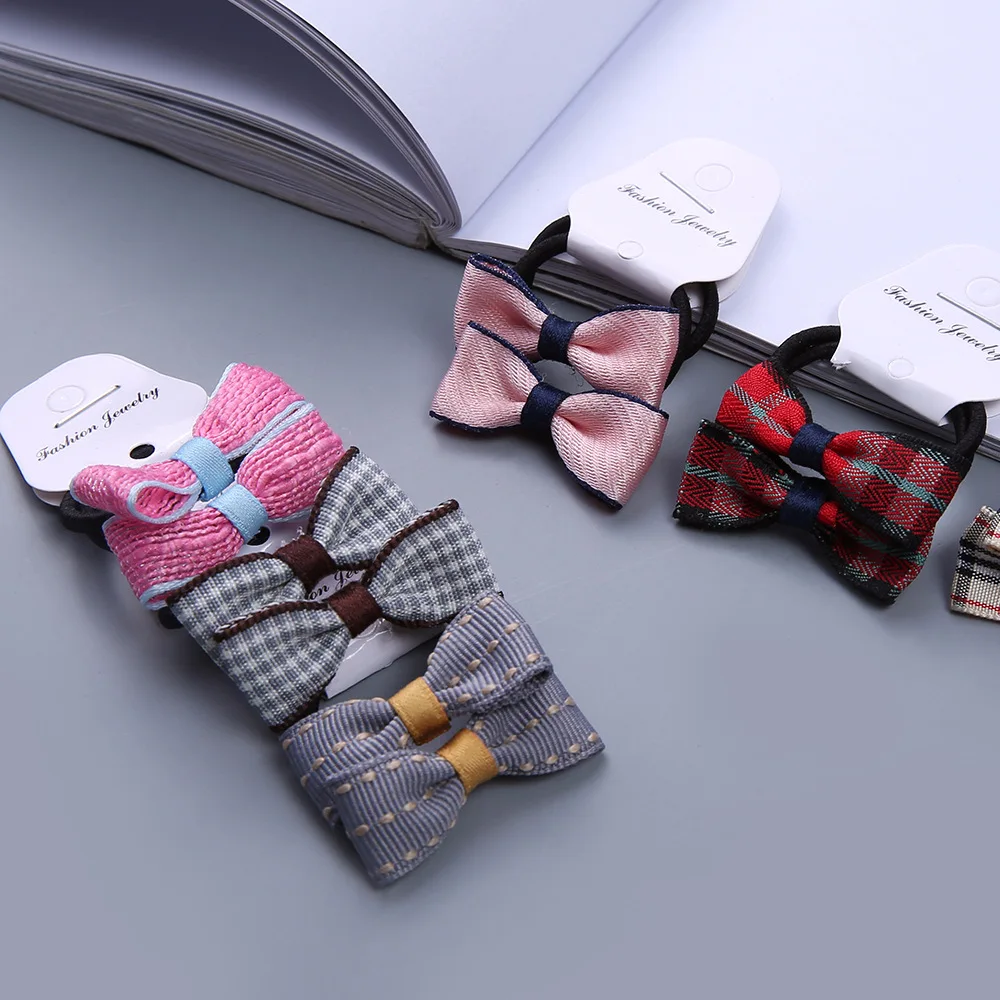 2 шт. мини банты для волос резиновые эластичные резинки маленьких девочек конский