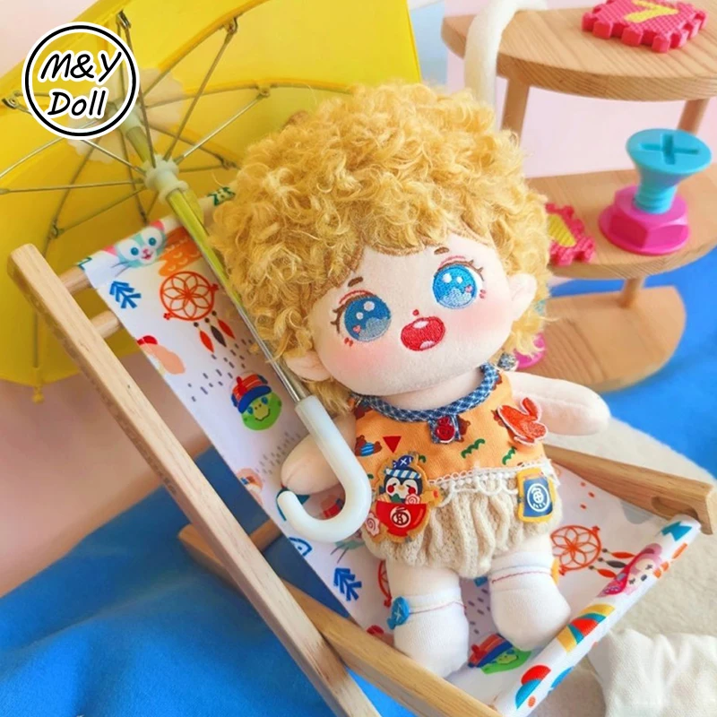 

20cm Plush Idol Dolls Kpop Jimin Jungkook V Jin Jhope RM Yellow Curly Hair Toy for Girls Stuffed Doll Accessories Birthday Gift