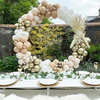 165pcs doubled apricot wedding birthday party backdrop baby shower events supplies white golden welcome dinner balloon garland
