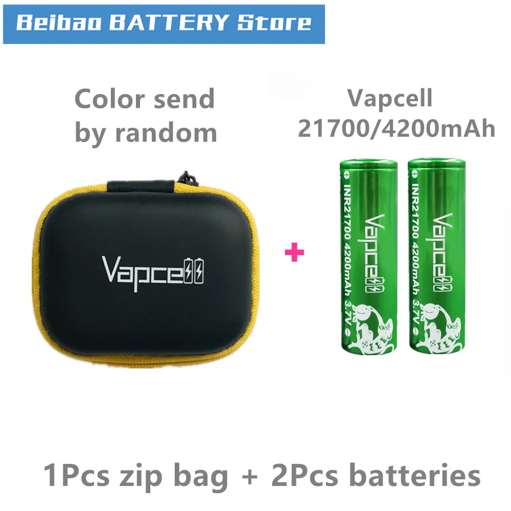 2 battery 1 case 2 шт. Vapcell INR 21700 батарея 4200 мАч 30A rewrap molicel P42A аккумуляторная батарея для электронных сигарет vape mod - Цвет: 2 battery 1 case