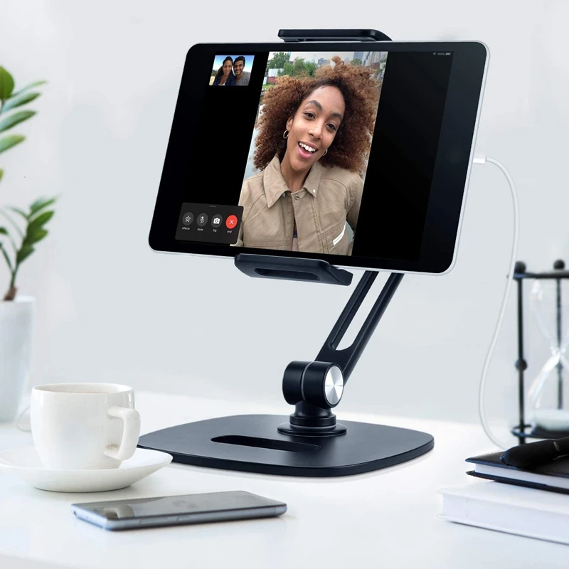 

Adjustable Tablet Stand,Desktop Tablet Holder Mount with Swivel Phone Clamp Mount Holder,Compatible with 4-13inch