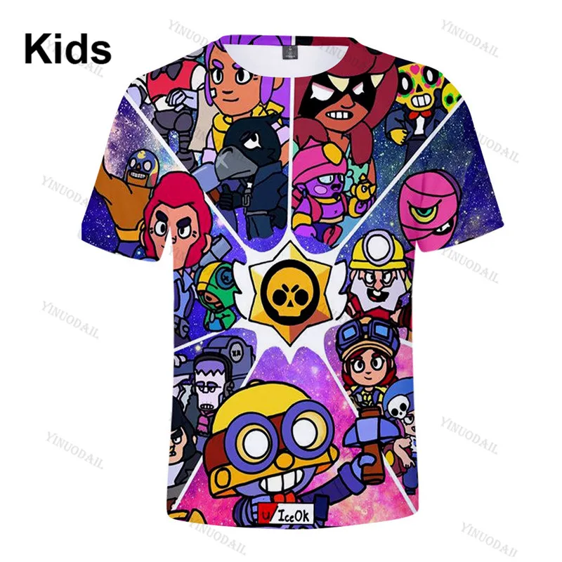 

Shelly and Kids Star, Leon Tops Men 2021 Boys Girls Crow Shoot Game 3D Print T-shirt Shirt Clothing Harajuku Tshirt
