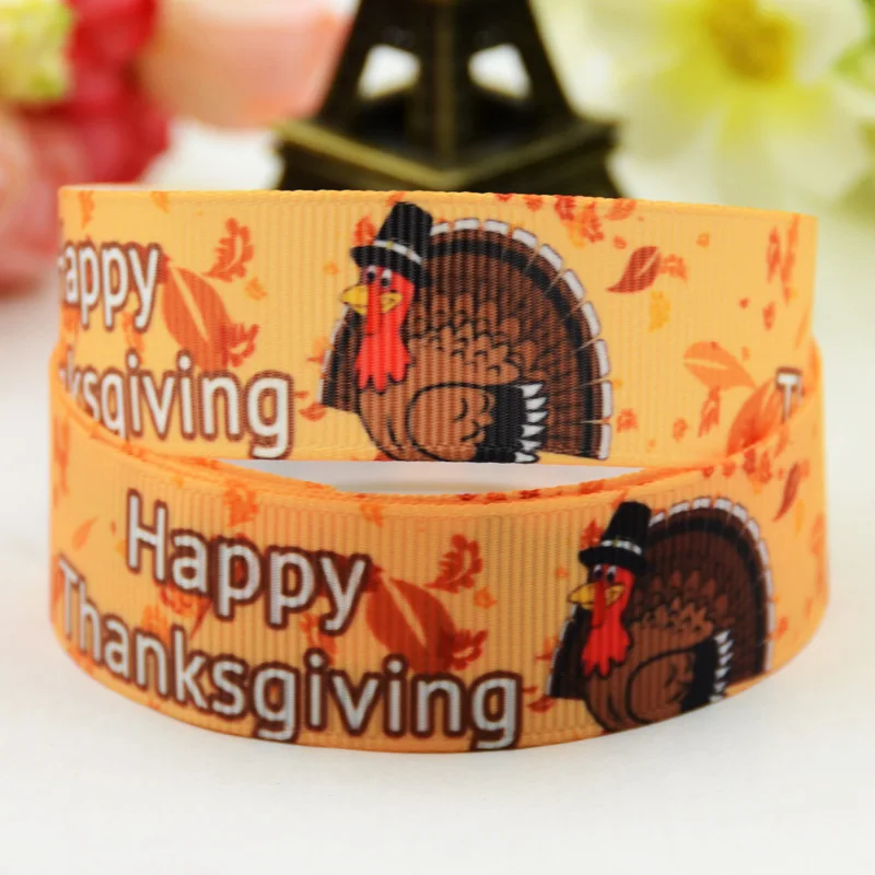 

7/8'' 22mm,1" 25mm,1-1/2" 38mm,3" 75mm Thanksgiving Cartoon Character printed Grosgrain Ribbon party decoration X-01302 10 Yards