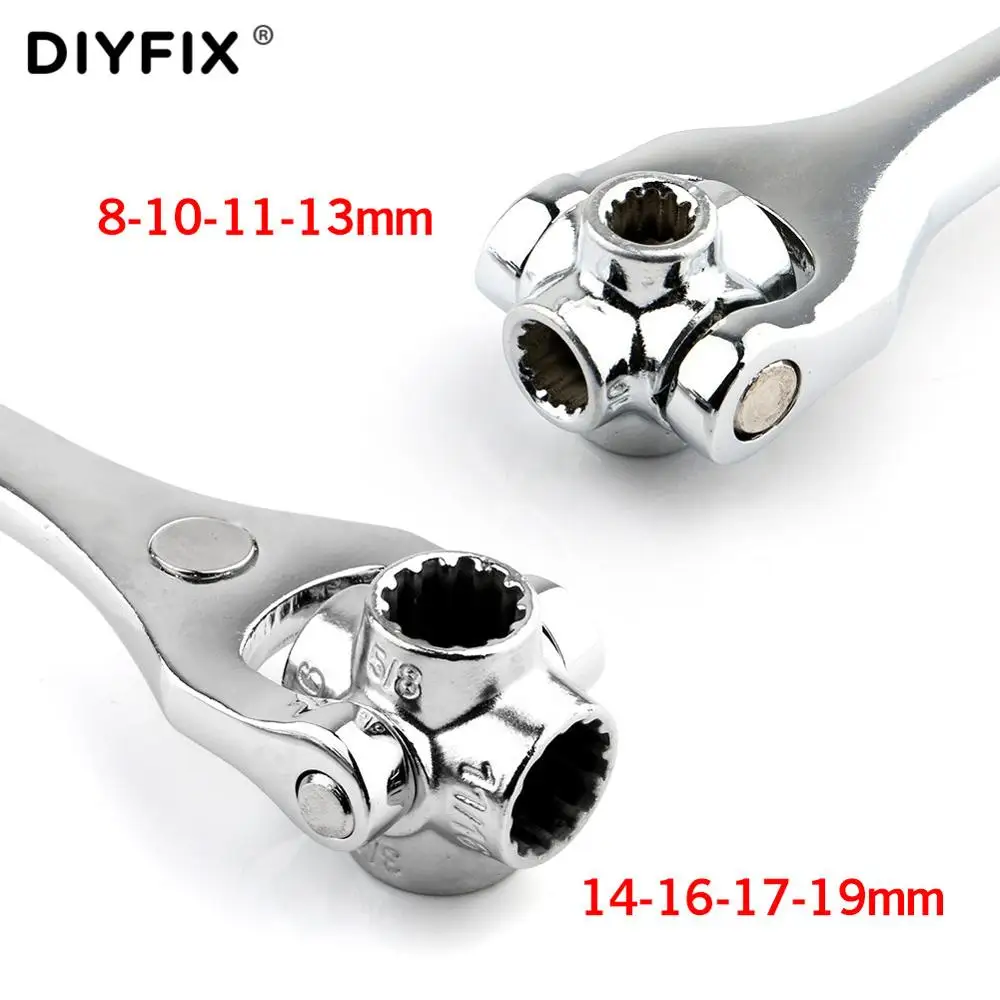 Универсальный торцевой гаечный ключ 52 в 1 8 19 мм работа с шлицевыми болтами