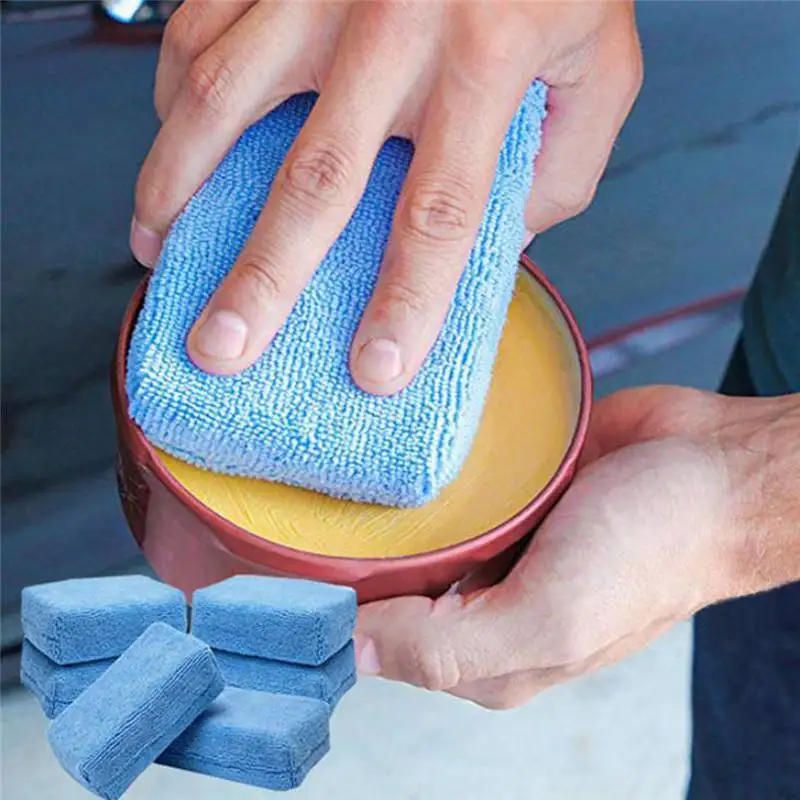 

Cloths Microfibre 12cmx8cm Applicators Sponges Hand Wax Polishing Pad Car Microfiber 5PCS