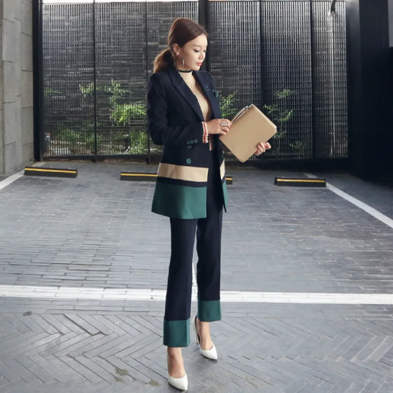 High Quality Women's Suits Professional Elegant Pants Suit Two-piece 2022 New Autumn and Winter Slim Ladies Blazer Jacket